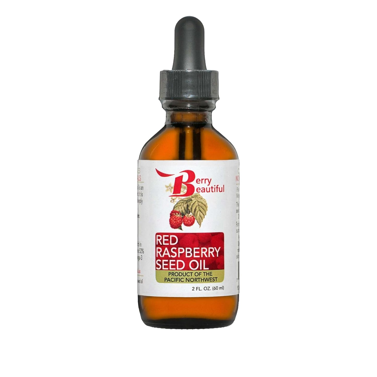 100% Pure Red Raspberry Seed Oil – 2 fl oz | Sustainably Cold-Pressed from Northwest Co-op Raspberries