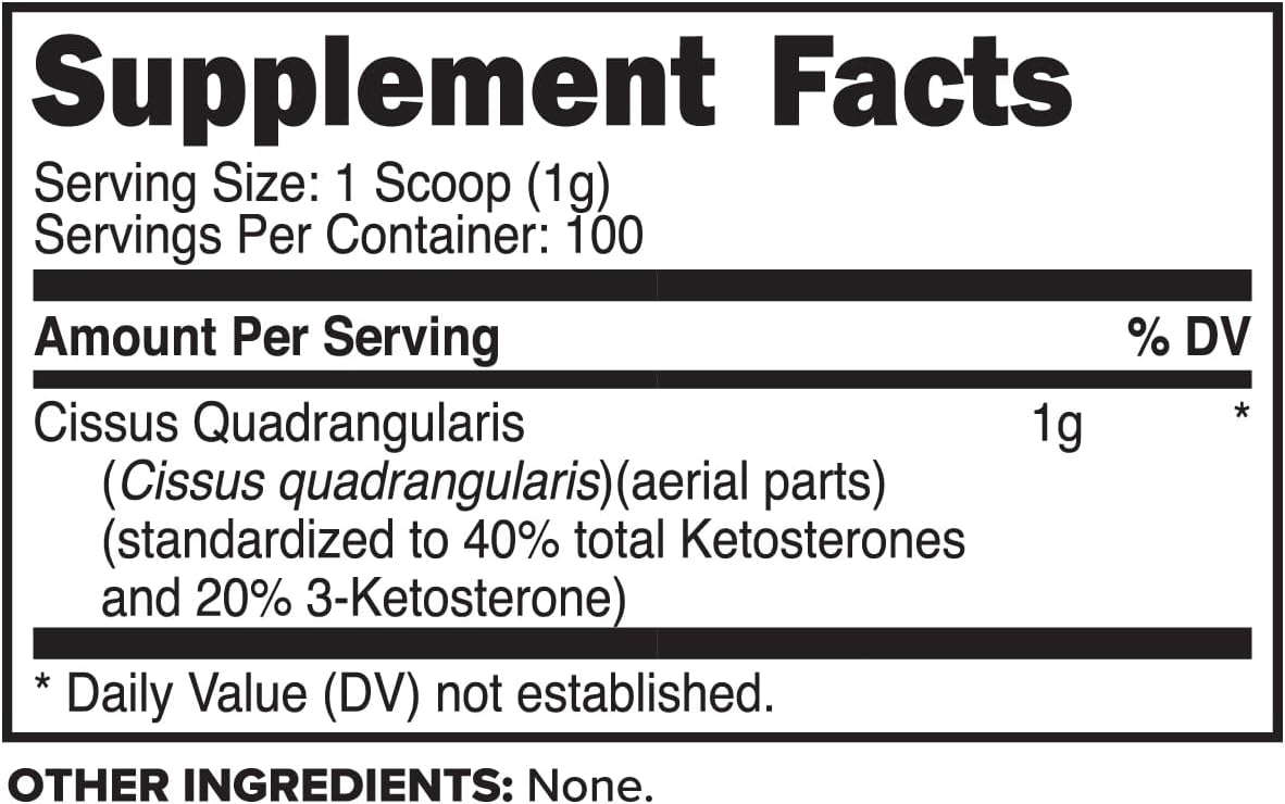 PrimaForce Cissus Quadrangularis Extract, - Unflavored Powder, 100 Grams