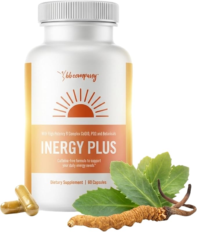 InergyPLUS | Energy Vitamins for Women, Fatigue, Natural Energy Supplements for Focus | Vitamin B12, Folic Acid, Rhodiola Rosea, Cordyceps, CoQ10, Caffeine Free | Packaging Vary | 60 Ct