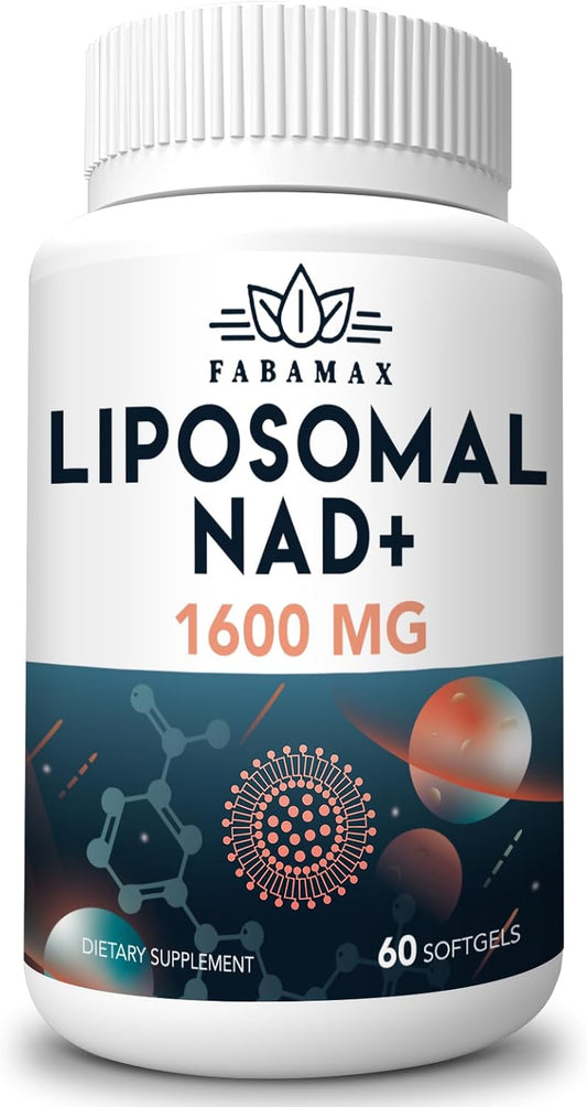 1600 mg Liposomal NAD Supplement, 98% Pure NAD+ Supplement, Superior Absorption, Alternative to Nicotinamide Riboside or NADH to Boost NAD+ for Aging Defense, Energy, Longevity,60 Softgels