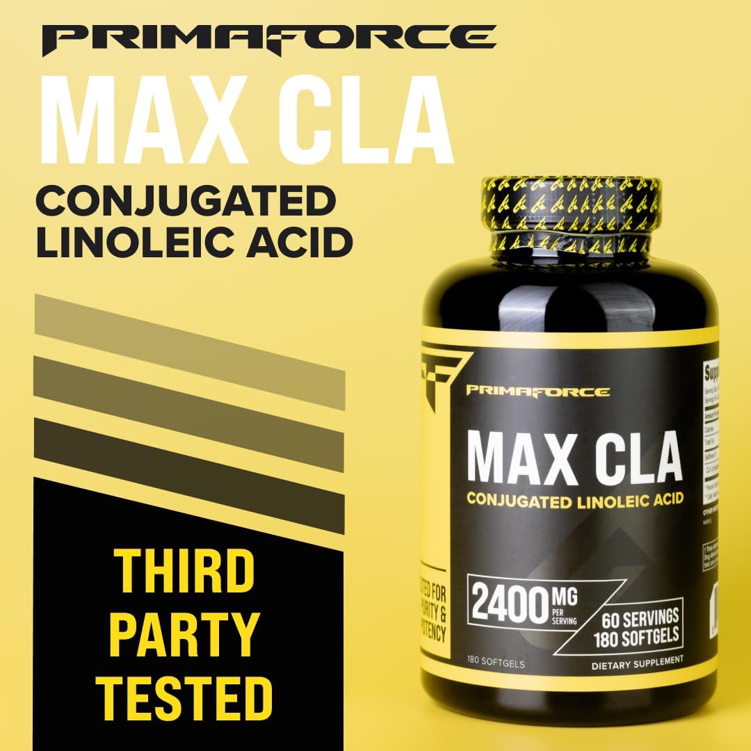 Primaforce CLA 2400 mg per Serving (180 softgels) - Max CLA - for Men and Women, Non-Stimulating, GMO Free & Gluten Free