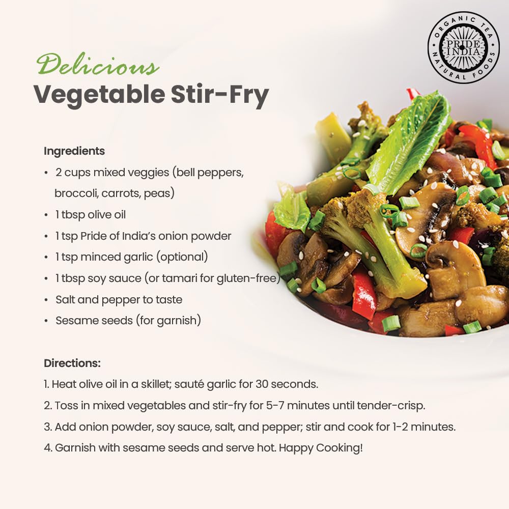 Pride of India | Onion Fine Ground 6 oz (170 gm) Medium Dual Sifter Jar | Gourmet Spice for Cooking | Pantry Essential | Adds Flavor to Sauces/Dips/Rubs/Marinades | Easy to Store