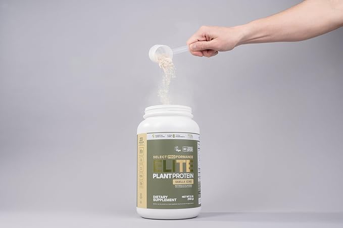 Select Proformance Elite Vegan Protein Powder - 15g of Protein, Plant Based, Dairy Free, Gluten Free, Clean Ingredients - Vanilla Icing, 2lb Tub (40 Servings)