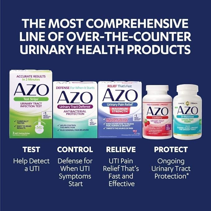AZO D Mannose Urinary Tract Health, Cleanse, Flush & Protect The Urinary Tract, No.1 Pharmacist Recommended Brand, Clinical Strength, Non-GMO, 120 Count (Pack of 2)