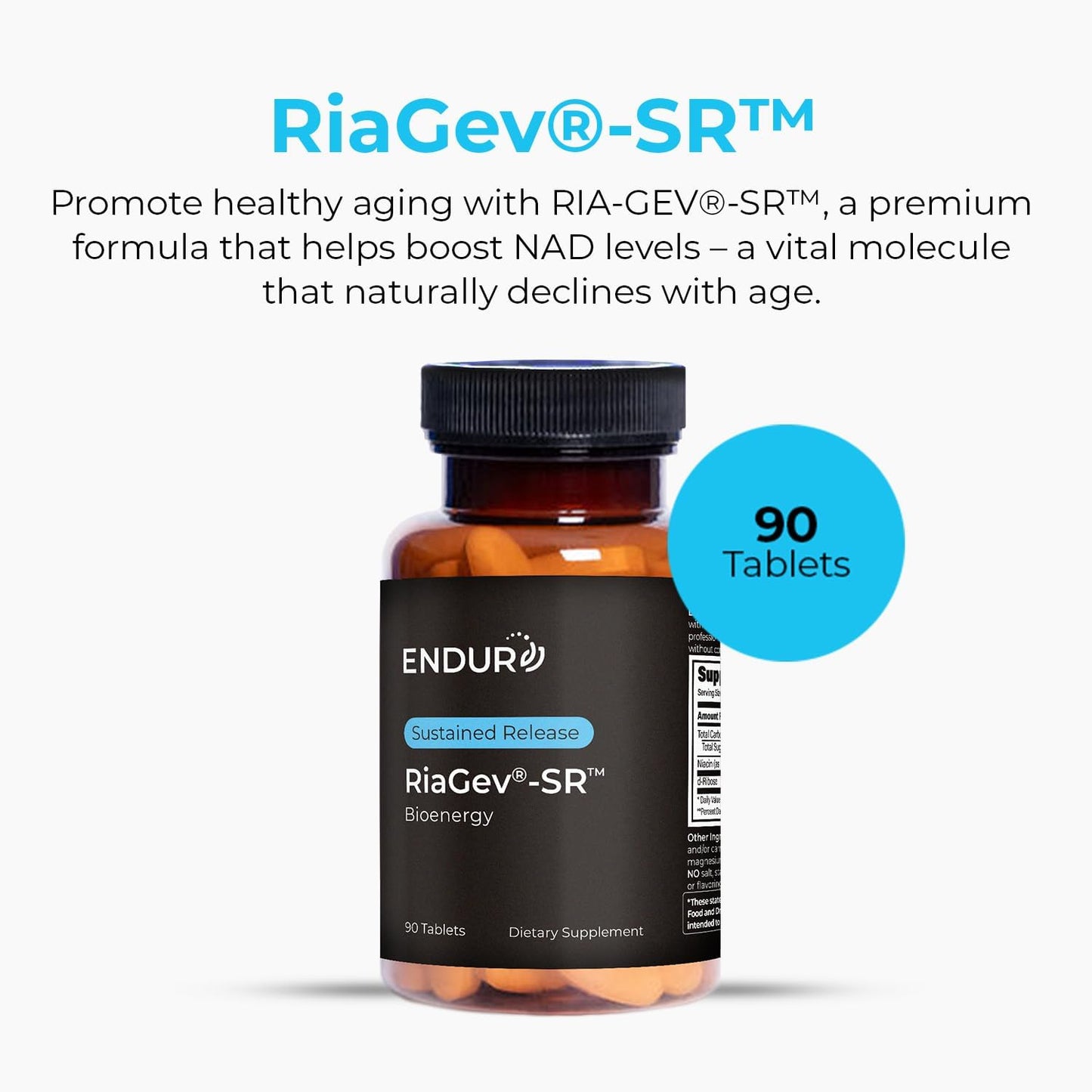 RIAGEV SR Sustained Release Dietary Supplement for Healthy Aging and NAD+ Cellular Energy, 90 Tablets Company