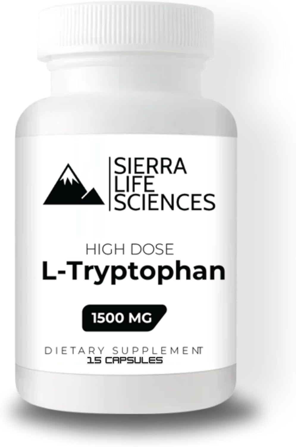 1500mg High Dose L-Tryptophan Max in Easy-to-Swallow Capsules | Gluten-Free, Non-GMO | Travel Size (Single)