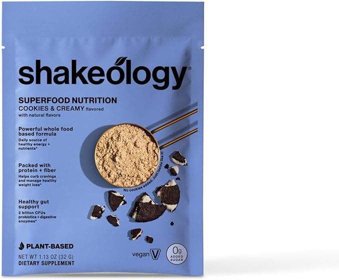 BODi Shakeology 0g Added Sugar Plant Based Protein Powder Blend, Gluten-Free Shake with Vitamins and Minerals – Helps Support Healthy Weight Loss, Lean Muscle, Cookies and Creamy- 14 Servings