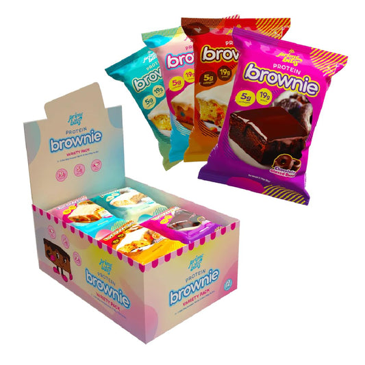 Prime Bites Protein Brownie from Alpha Prime Supplements | High Protein, Collagen Fortified Low Sugar Treat | Delicious Snack | 12 Bars per Box (Variety Pack)