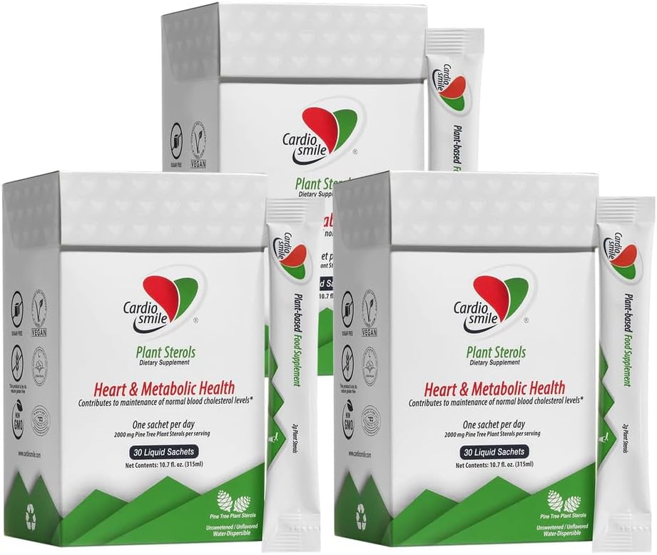 2000mg Plant Sterols Supports Healthy Cholesterol Levels with 1400mg beta-Sitosterol for Heart & Metabolic Health Support, 90 Day Supply in Single Use Liquid Packets