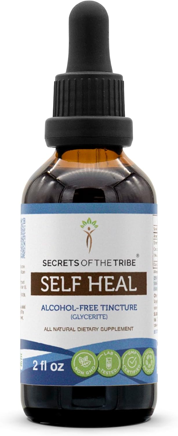 Secrets of the Tribe Self Heal Alcohol-Free Liquid Extract, Self Heal (Heal All, Prunella Vulgaris) Dried Herb (2 FL OZ)