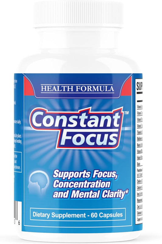 -- Brain Booster - Natural Herbal Brain Health Supplement for All Day Focus - Memory - Concentration - Alertness & Mental Clarity - 60 Tabs