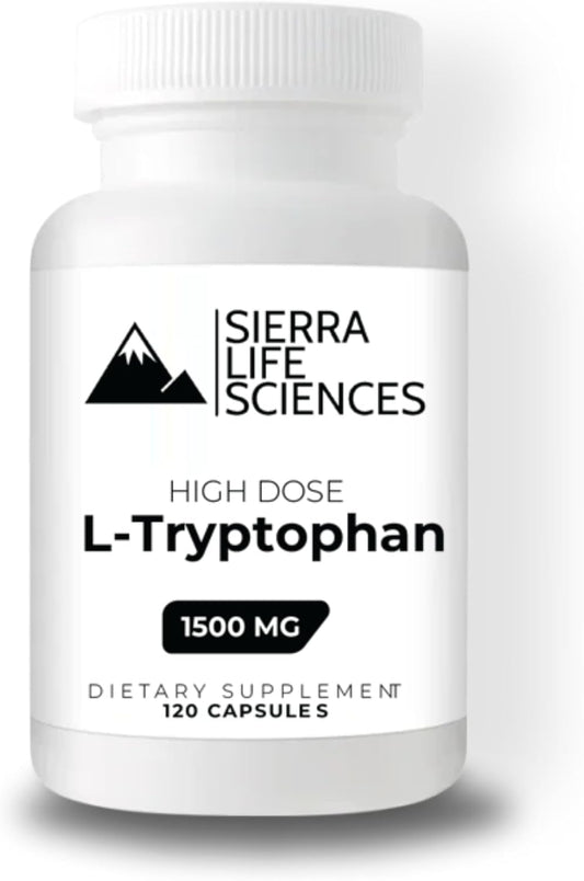 1500mg High Dose L-Tryptophan Max in Easy-to-Swallow Capsules | Gluten-Free, Non-GMO | 40 Servings (Single)