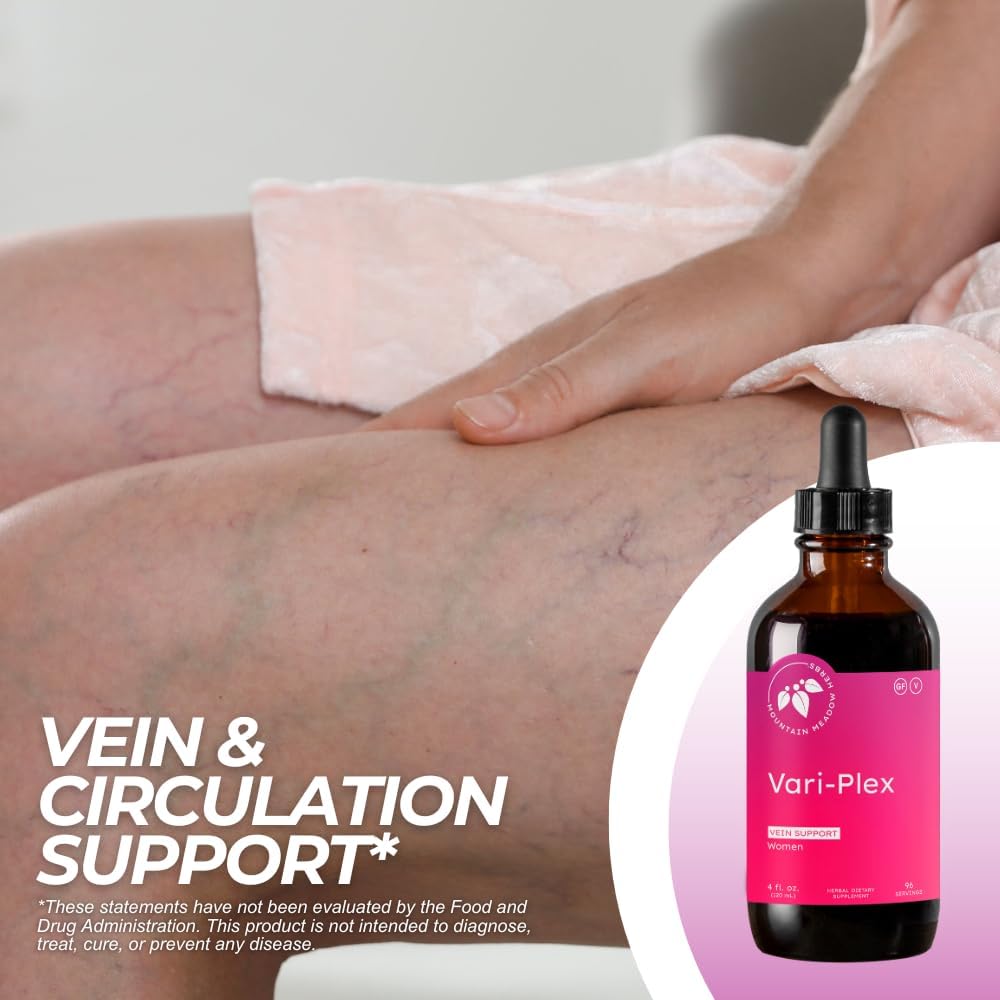 Mountain Meadow Herbs Vari-Plex - Natural Vein Support for Women, Promotes Healthy Circulation, Capillary & Vein Health, Fast-Acting Liquid Herbal Extract 4oz