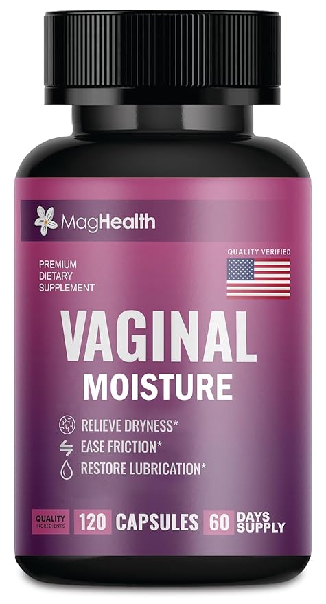 Vaginal Moisture Supplement for Women | Intimate Health Support Capsules with Kacip Fatimah, Manjakani & Slippery Elm | Promotes Comfort, Elasticity & pH Balance | 120 Vegan Capsules (60 Day Supply)