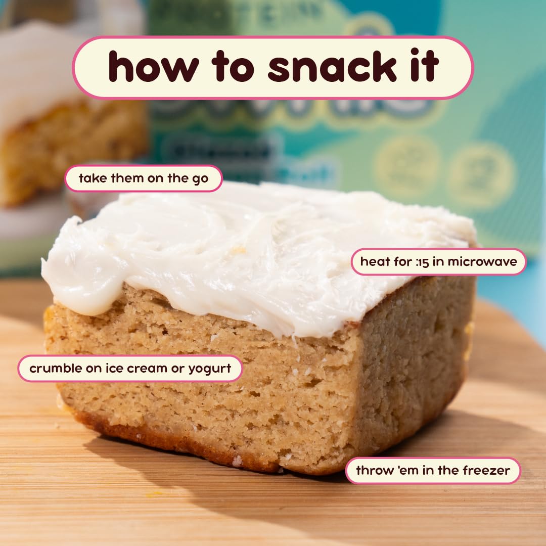 Prime Bites Protein Brownie from Alpha Prime Supplements | High Protein, Collagen Fortified Low Sugar Treat | Delicious Snack | 12 Bars per Box (Glazed Cinnamon Roll)