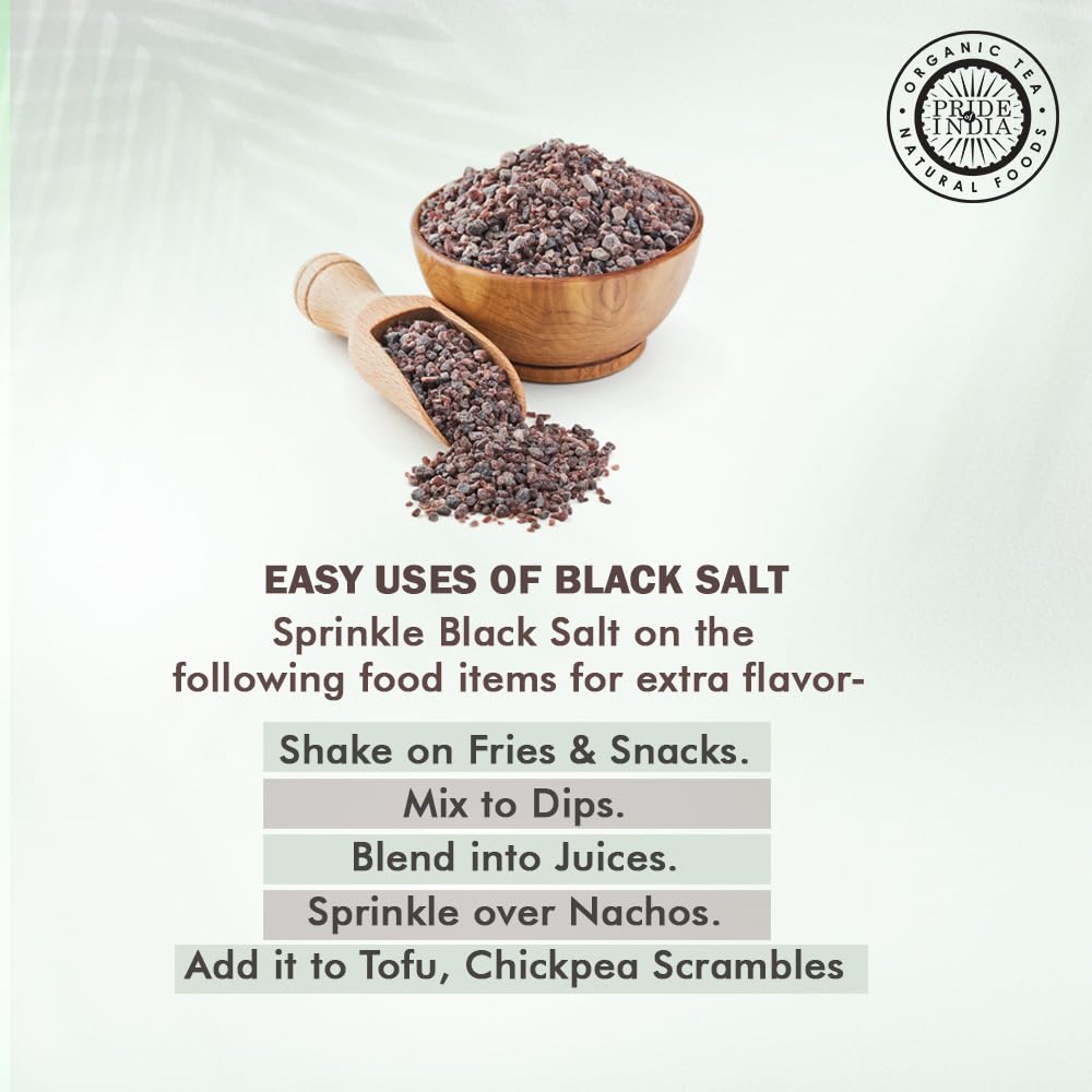 Pride Of India- Himalayan Black Rock Salt, Coarse Grind, (4.4 oz)- Kala Namak, Contains 84+ Minerals, Perfect for Cooking, Tofu Scrambles