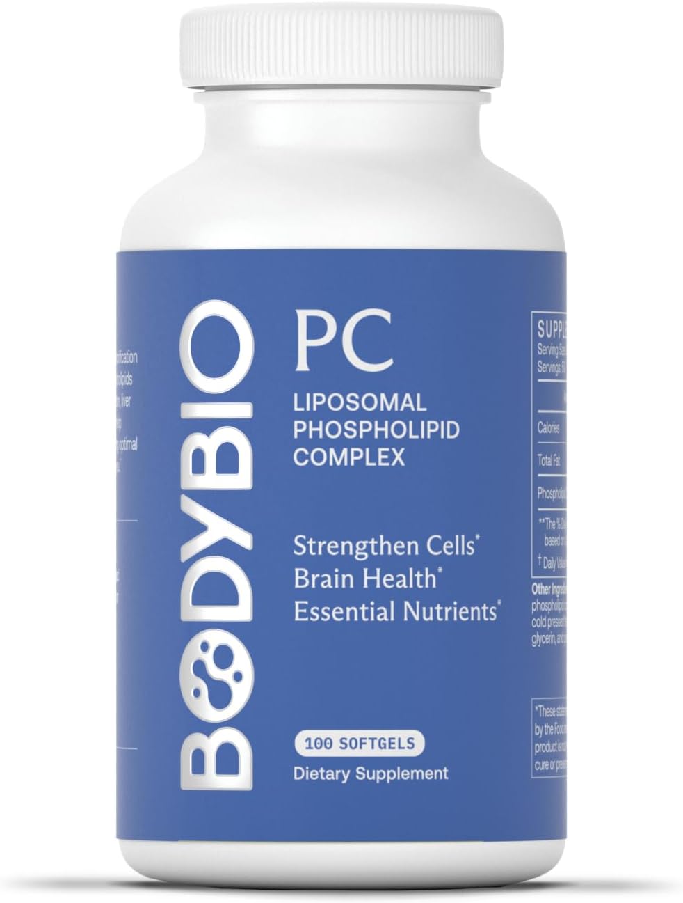 BodyBio PC - Phosphatidylcholine for Brain Health, Mental Clarity, Cognitive Function, Cellular Repair & Healthy Aging, Phospholipid Complex Supplement for Gentle Daily Detox