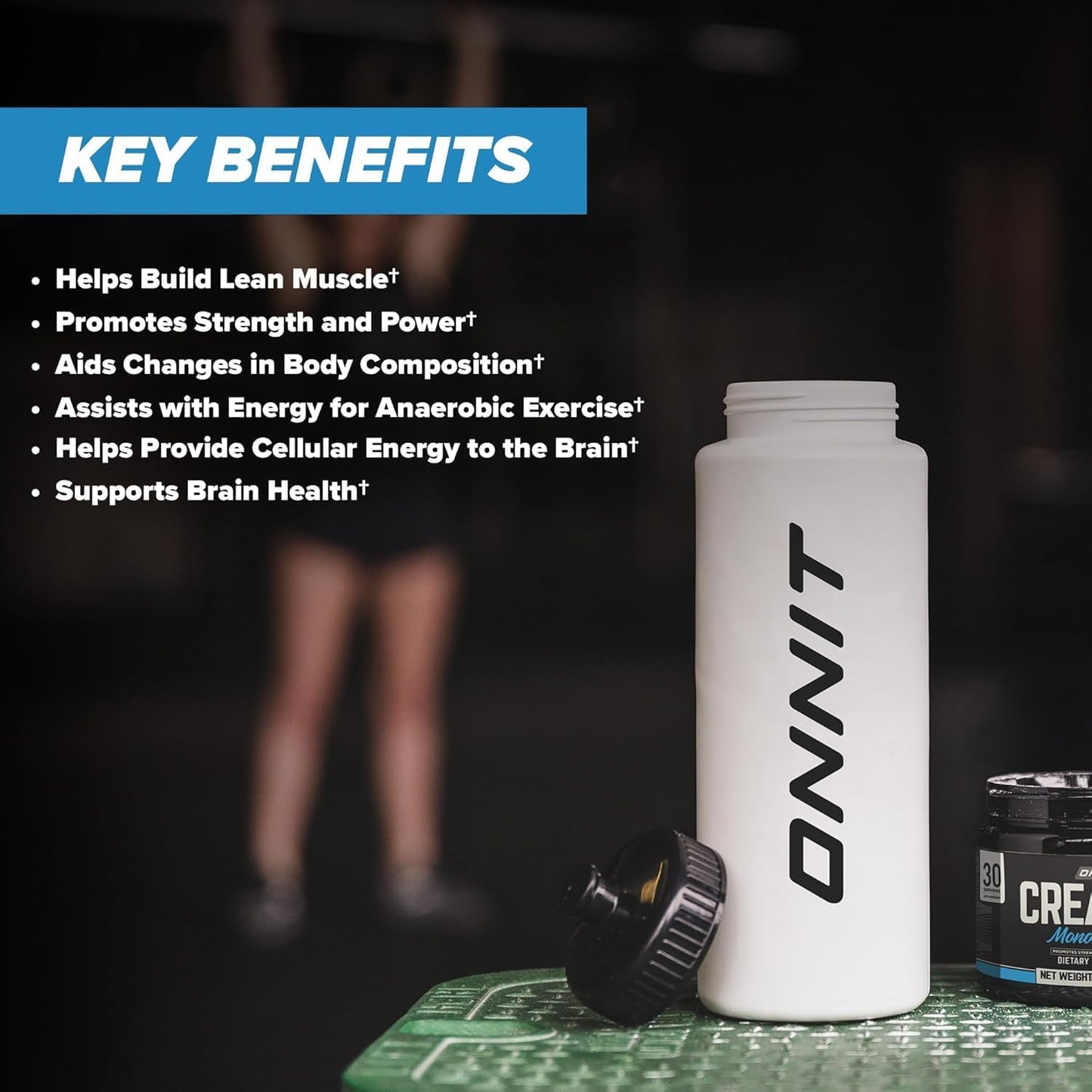 ONNIT Creatine Monohydrate Powder – 5g Premium Creatine for Muscle Strength, Power & Lean Mass, Supports Brain Health & Cellular Energy, Unflavored, 30 Servings, 5.29 oz (2-Pack)