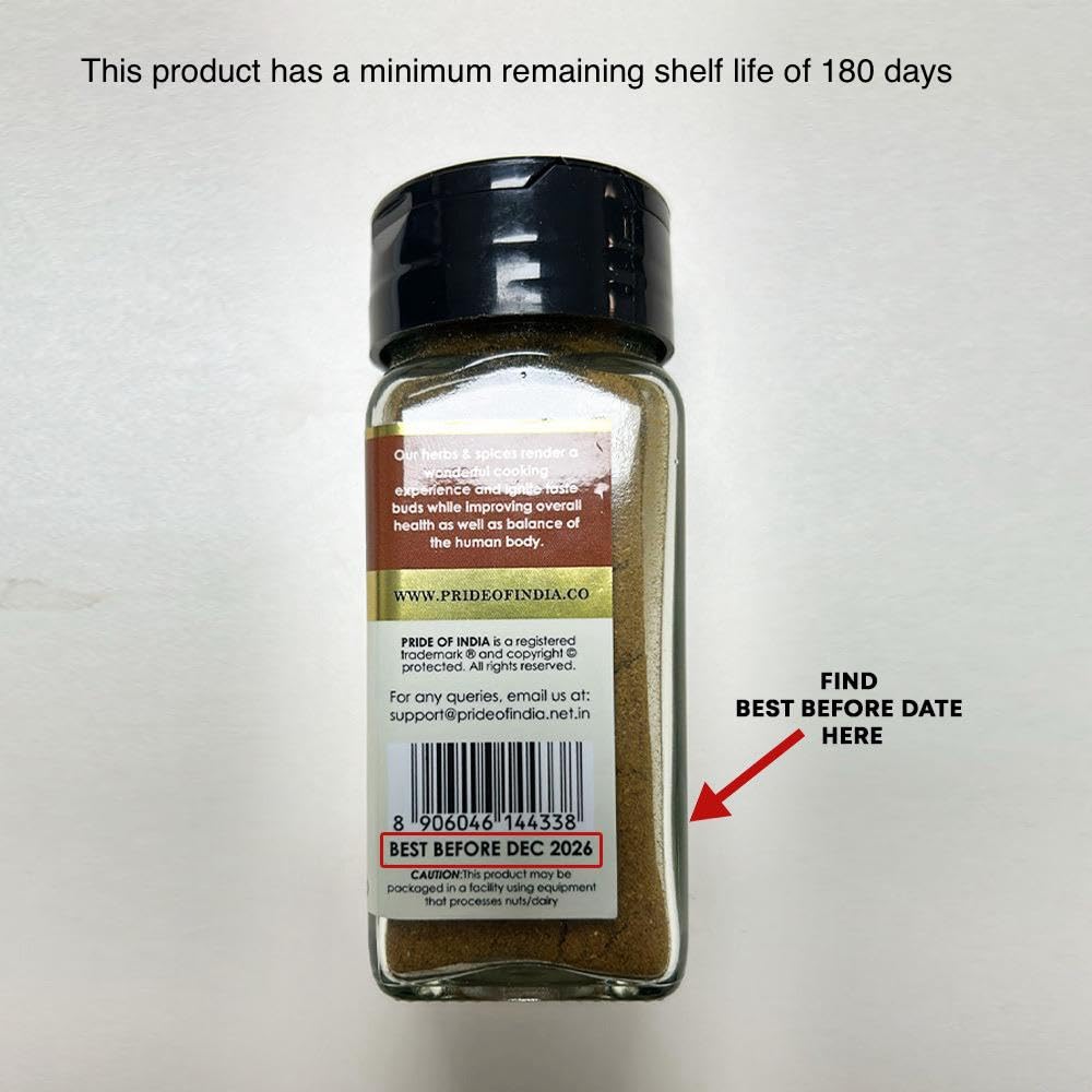 Pride of India – Indian Biryani Masala Seasoning Spice - 2.40 oz. Small Dual Sifter Bottle – Gourmet Spice Blend - Ideal for layered vegetable and meat pilaf – Suitable for Vegetarians & Vegans