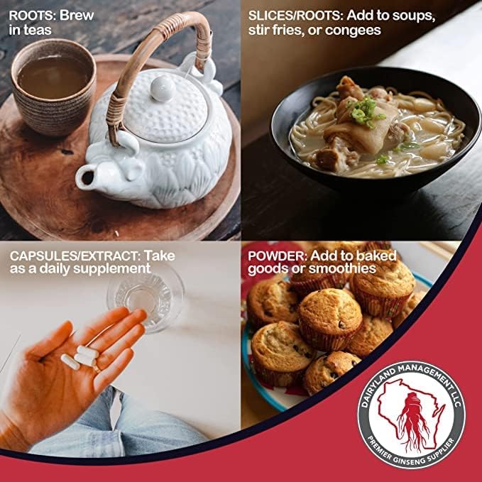 16 oz Pack of Korean Panax Ginseng Root - Authentic Panax Ginseng - Non-GMO, Gluten Free Ginseng Root - Use Ginseng in Soup, Tea, Congee