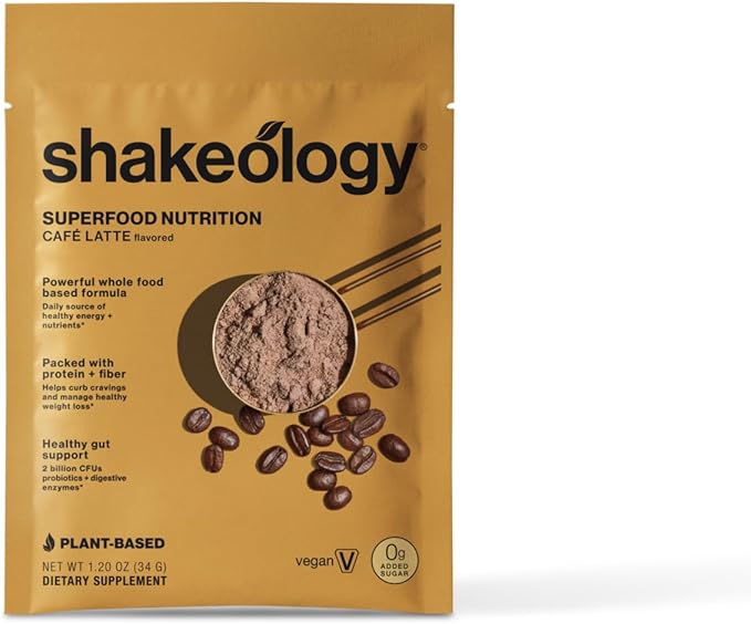 BODi Shakeology 0g Added Sugar Plant Based Protein Powder Blend, Gluten-Free Shake with Vitamins and Minerals – Helps Support Healthy Weight Loss, Lean Muscle, Gut Health, Cafe Latte- 14 Servings