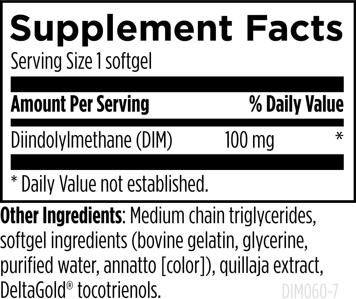 Designs for Health DIM-Evail - 100mg Diindolylmethane Supplement - Enhanced Absorption Technology DIM Supplement - May Support Healthy Estrogen Metabolism - Gluten Free + Non-GMO (60 Softgels)