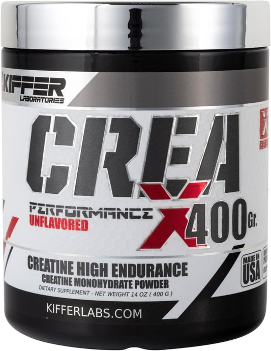 Kiffer Labs CreaX Creatine Monohydrate Powder, 400 g (80 Serving), Pure Creatine for Muscle Growth & Strength, Pre‑Workout | Unflavored, NSF‑Quality, Micronized Monohydrate