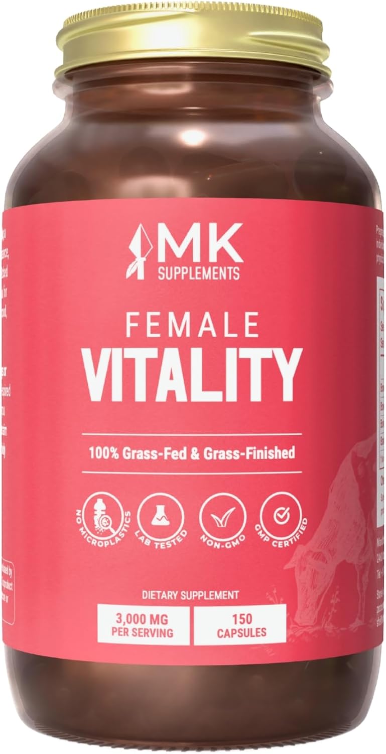 MK Supplements, Female Vitality, Women's Supplements - Supports Reproductive Health and Hormone Balance (150 Capsules - 30 Servings) Nutrient Dense Supplement, Vitamins, Minerals and Peptides