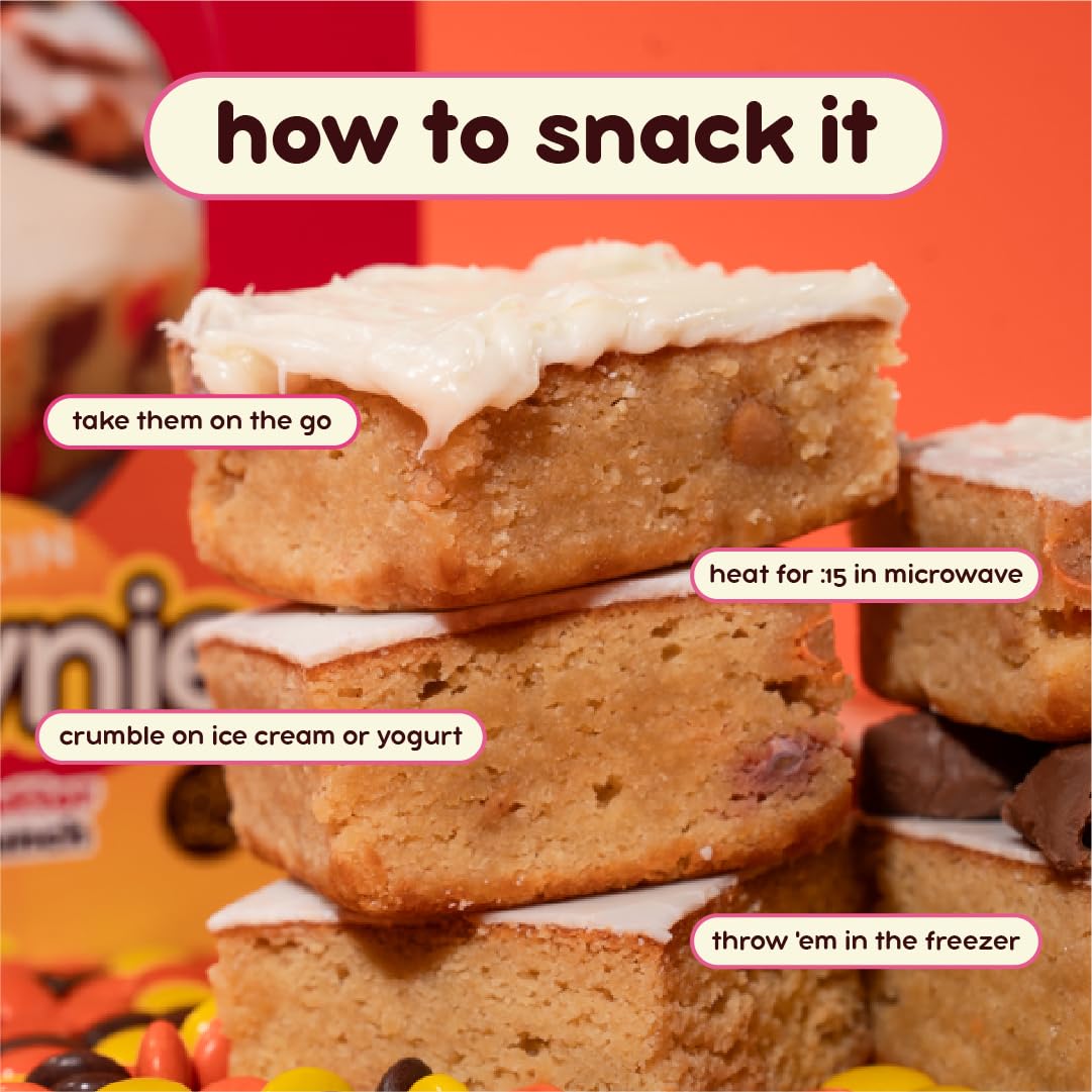 Prime Bites Protein Brownie from Alpha Prime Supplements | High Protein, Collagen Fortified Low Sugar Treat | Delicious Snack | 12 Bars per Box (Peanut Butter Candy Crunch)