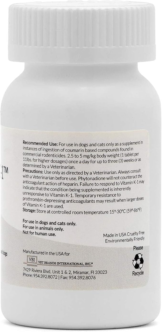 Vitamin K1 Chewable Tablets, 25mg, 50ct