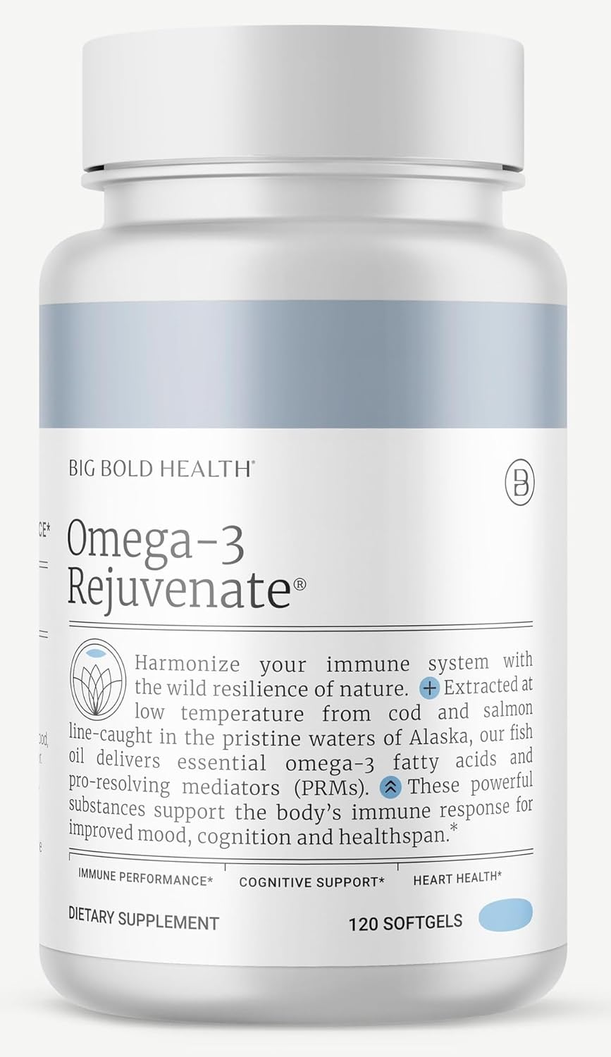 2 Month Supply - Omega-3 Rejuvenate Fish Oil Supplement, Wild Alaskan Cod and Sockeye Salmon Fish Oil, Lemon Flavor —Omega-3 Fatty Acids with EPA, DHA, & DPA— 120 Softgels