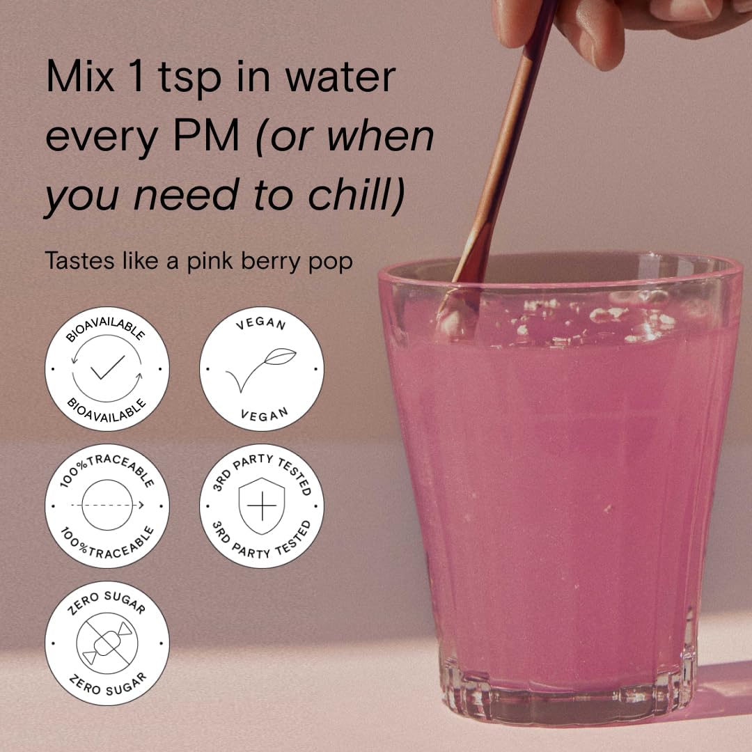 Moon Juice - Magnesi-Om, Berry & Blue Lemon - Sticks (14 Servings) - Support Brain Health, Rest - Magnesium Powder - L-Theanine - Regularity - 100% Traceable - Vegan, Non GMO - 0.14oz