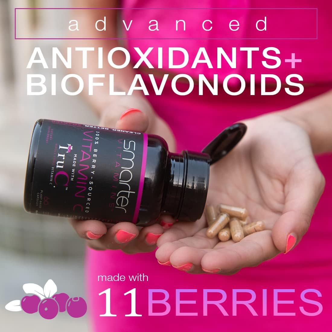 (3 Pack) Raw Whole Food Vitamin C Natural Immune Support from Berries, Premium Antioxidants, Bioflavonoids & Polyphenols, 180 Vegan Capsules