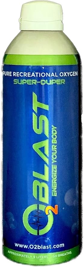 O2 Blast - Pure Oxygen Supplement - Filled with 99.99% Pure Oxygen to Support Fast Recovery, Increase Stamina & Enhanced Focus for High Altitude & Action Sports, 10L Portable Can Flip-Top Cap, 6-Pack