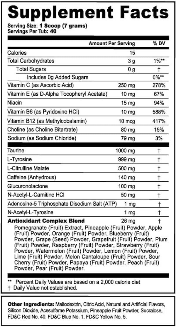 G Fuel Goth GF Energy Drink Powder, Pre Workout Caffeine Powder, Energy Powder Drink Mix for Gaming, Sugar Free Focus Amino, Vitamin + Antioxidants, 9.9oz (Blackberry Apple, 40 Servings)