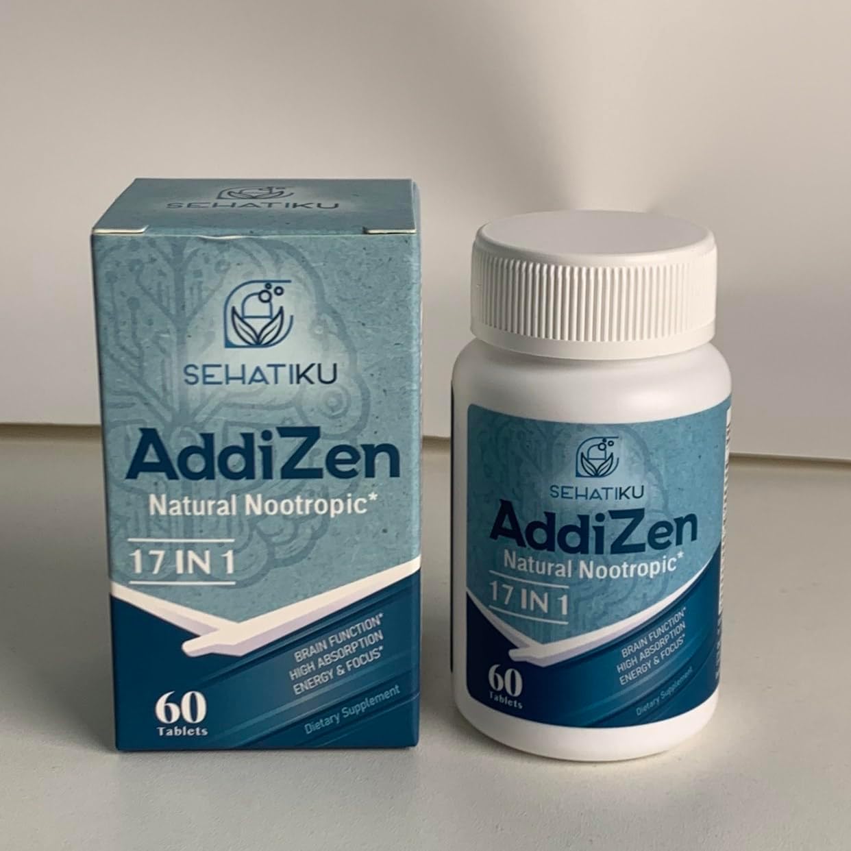 17-in-1 Brain Supplement for Memory and Focus | Natural Nootropics Brain Supplement for Brain Cognition | High Absorption | L-Theanine, Phytonutrient Blend and Vitamins B6, B12 | 60 Tablets