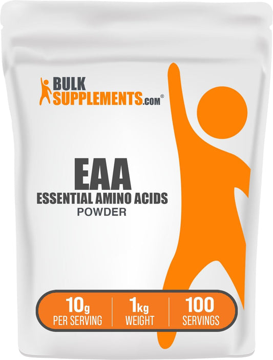 BulkSupplements.com Essential Amino Acids Powder - Essential Amino Acids Supplement, EAA Powder - Unflavored & Gluten Free, 10g per Serving, 1kg (Pack of 5) (11 lbs)