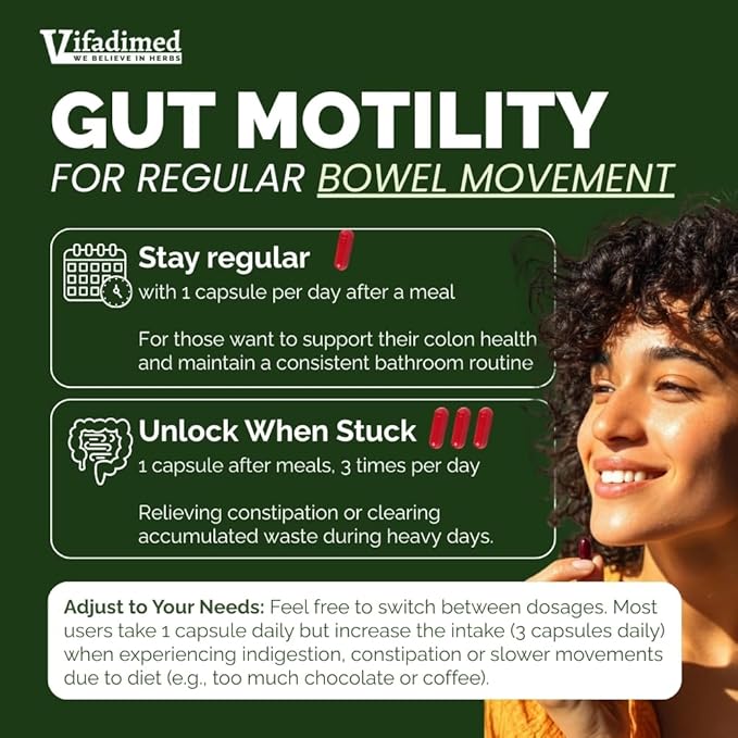 Rhubarb,Gut Motility Assist for Bowel Movement and Regularity,Constipation Relief,Bloating & Gas Relief,Mucus Production Activator,Lining & Microbiome Support, 90 Capsules