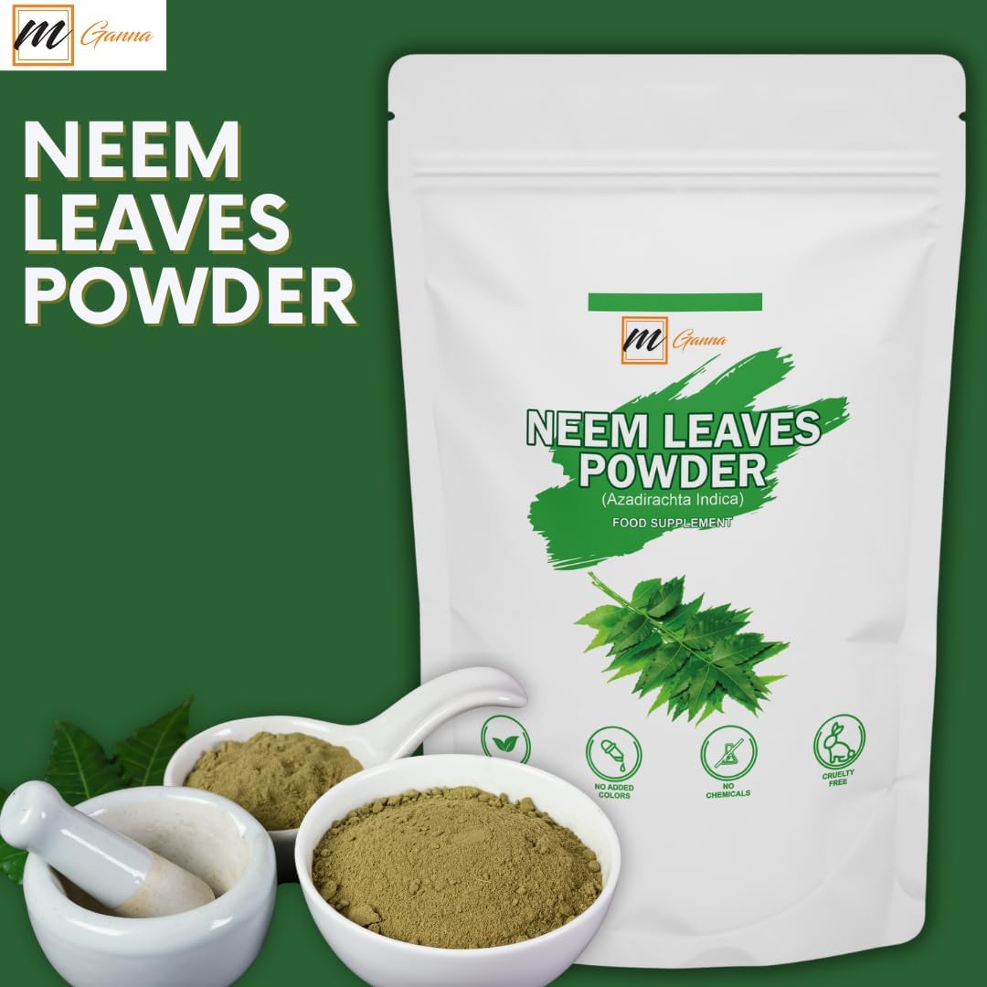 100% Natural Neem Leaf Powder Pure Azadirachta Indica for Skin, Hair Care and Cosmetic Formulations 227 GMS / 0.5 LBS