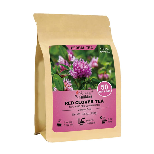 Fullchea - Red Clover Tea Bags, 50 Teabags - Pure Red Clover Herb - Non-GMO - Caffeine-Free - Rich in Antioxidants & Supports Wellness