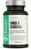 LES Labs Sinus & Seasonal – Sinus Relief, Nasal Health, Balanced Histamine Response, Clear Lungs & Respiratory Health – Butterbur, Quercetin, Nettle Root & Bromelain – Non-GMO Supplement – 60 Capsules