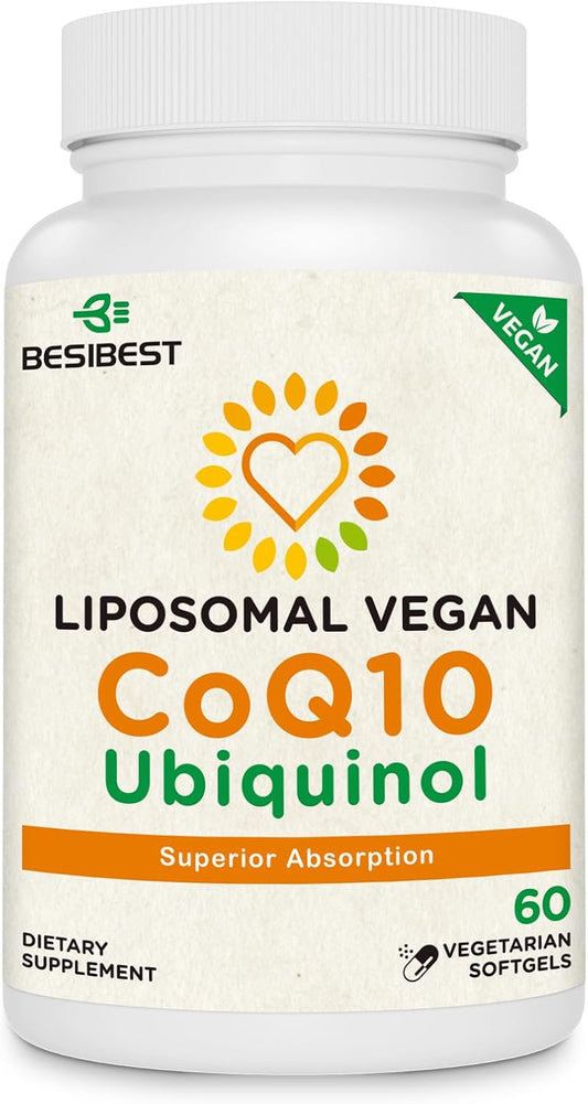 1000mg Liposomal CoQ10 Ubiquinol, 60 Vegan Softgels, High Absorption Ubiquinol CoQ10 Supplement, Active Antioxidant Form of Coenzyme Q10 for Heart Function & Energy Production