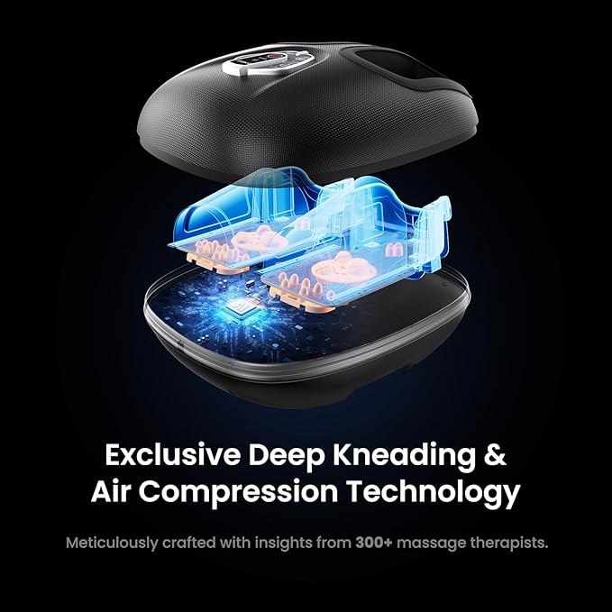 RENPHO Foot Massager Machine with Heat [2026 Upgraded], Shiatsu Foot Massager for Plantar Fasciitis, Valentines Day Gifts for Her Him, Cordless Control, FSA Eligible HSA Store Eligible, Black