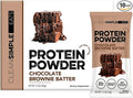 Clean Simple Eats Whey Protein Powder, Chocolate Brownie Batter Flavor, Naturally Sweetened, 100% Grass Fed Protein Powder, Digestive Enzymes & No Artificial Ingredients, Gluten Free, 10 Stick Packs