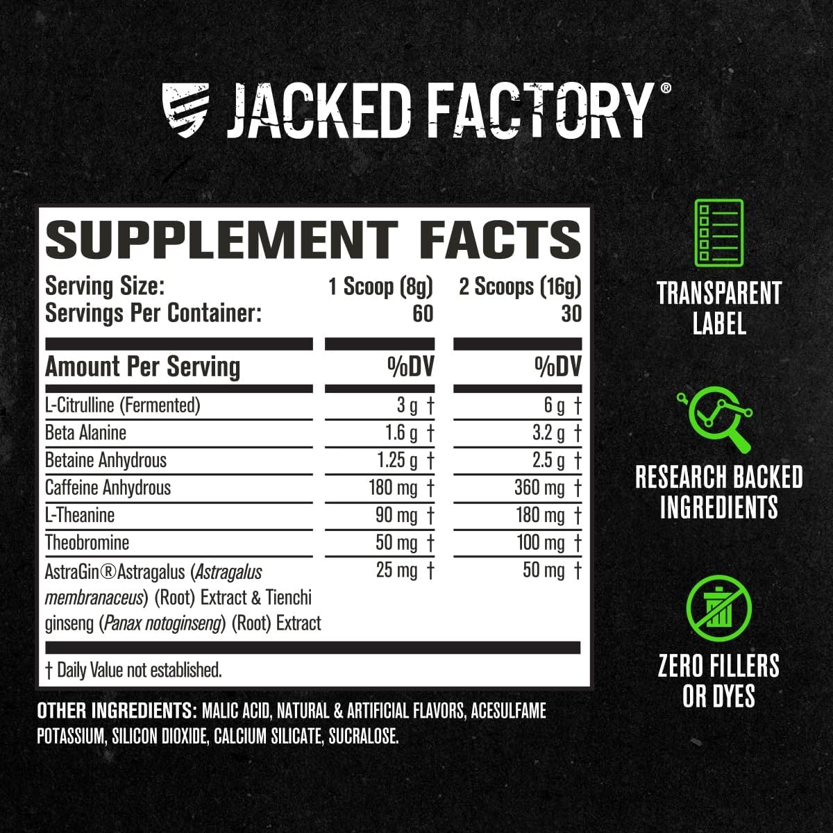 Jacked Factory NITROSURGE Pre Workout Supplement - Endless Energy, Instant Strength Gains, Clear Focus, Intense Pumps - NO Booster & Powerful Preworkout Energy Powder - 60 Servings, Arctic White