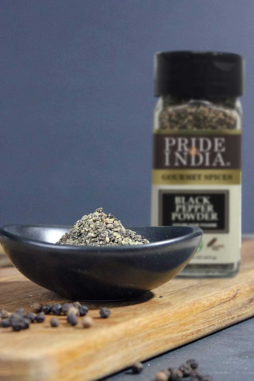 Pride of India – Black Pepper Ground – Ideal for Gourmet Dishes/Soups/Stews/Rubs – Fresh & Preservatives Free – Warming Spice – Easy to Use – 1.65 oz. Small Dual Sifter Jar