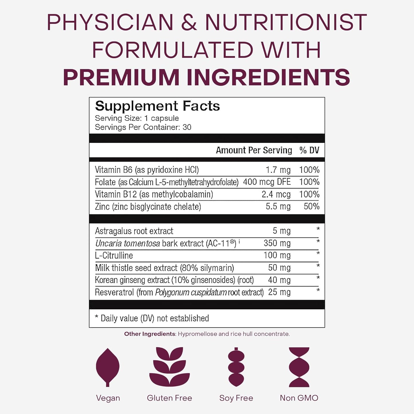 Healthycell Telomere Length Supplement - Anti-Aging Telomere Lengthening Supplements with Phytonutrients & Vitamins for Cellular Health - AC-11, Astragalus & Resveratrol - 30 Capsules