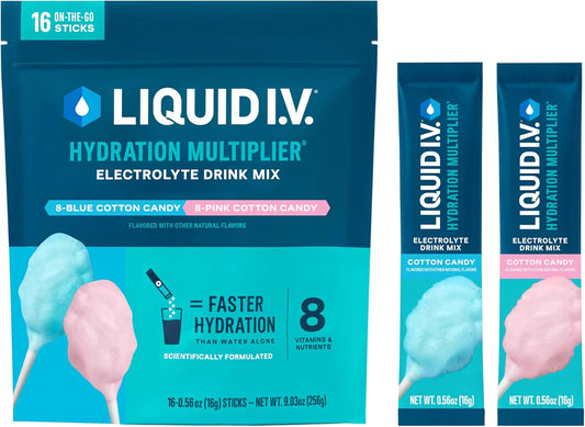 Liquid I.V.® Hydration Multiplier - Cotton Candy | Electrolyte Powder Drink Mix | 1 Pack (16 Servings)