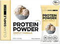 Clean Simple Eats Whey Protein Powder, Simply Vanilla Flavor Naturally Sweetened, 100% Grass Fed Protein Powder with Digestive Enzymes & No Artificial Ingredients, Gluten Free, 10 Stick Packs