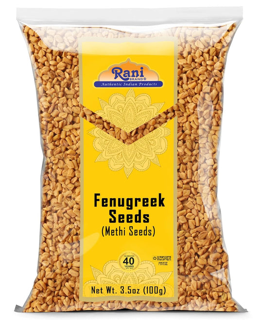 Rani Fenugreek (Methi) Seeds Whole 3.5oz (100g) Trigonella foenum graecum ~ All Natural | Vegan | Gluten Friendly | Non-GMO | Kosher | Indian Origin, used in cooking & Ayurvedic spice